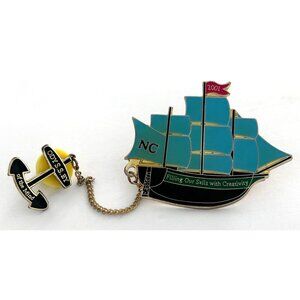 Vintage Odyssey of the Mind North Carolina Ship Anchor 2 Pin Set OM OotM